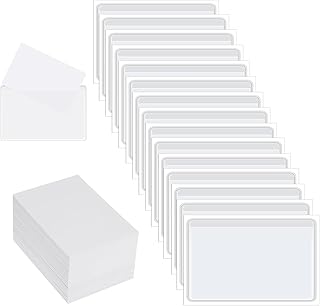 Index Card Holders Plastic: 50 Pcs Self-Adhesive Clear Label Holders