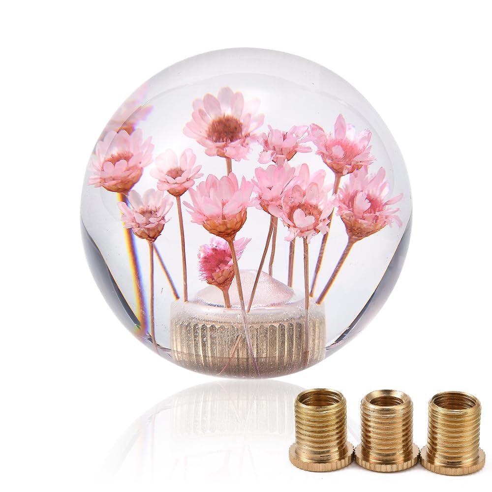 Amazon.com: XIMINZ Round Ball Shift Knob Pink Flower Aluminium