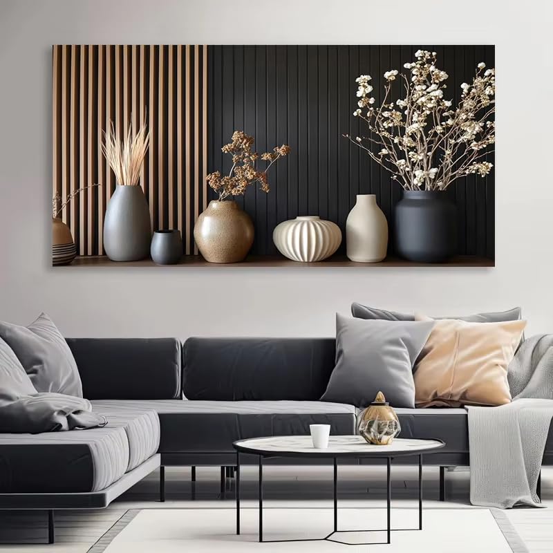 Tableau abstrait moderne AEFOUU grand format rétro pour décorer le salon