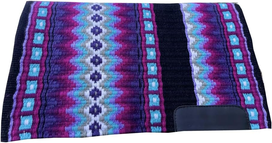 HUMAYL Saddlery Saddle Pad/Blanket for Horses Western Show Horse Saddle Blanket New Zealand Design Handmade Wool Saddle Blanket Top Wool Saddle Pad Regular Size : 34" L x 36" W x 1" inches PAD0307
