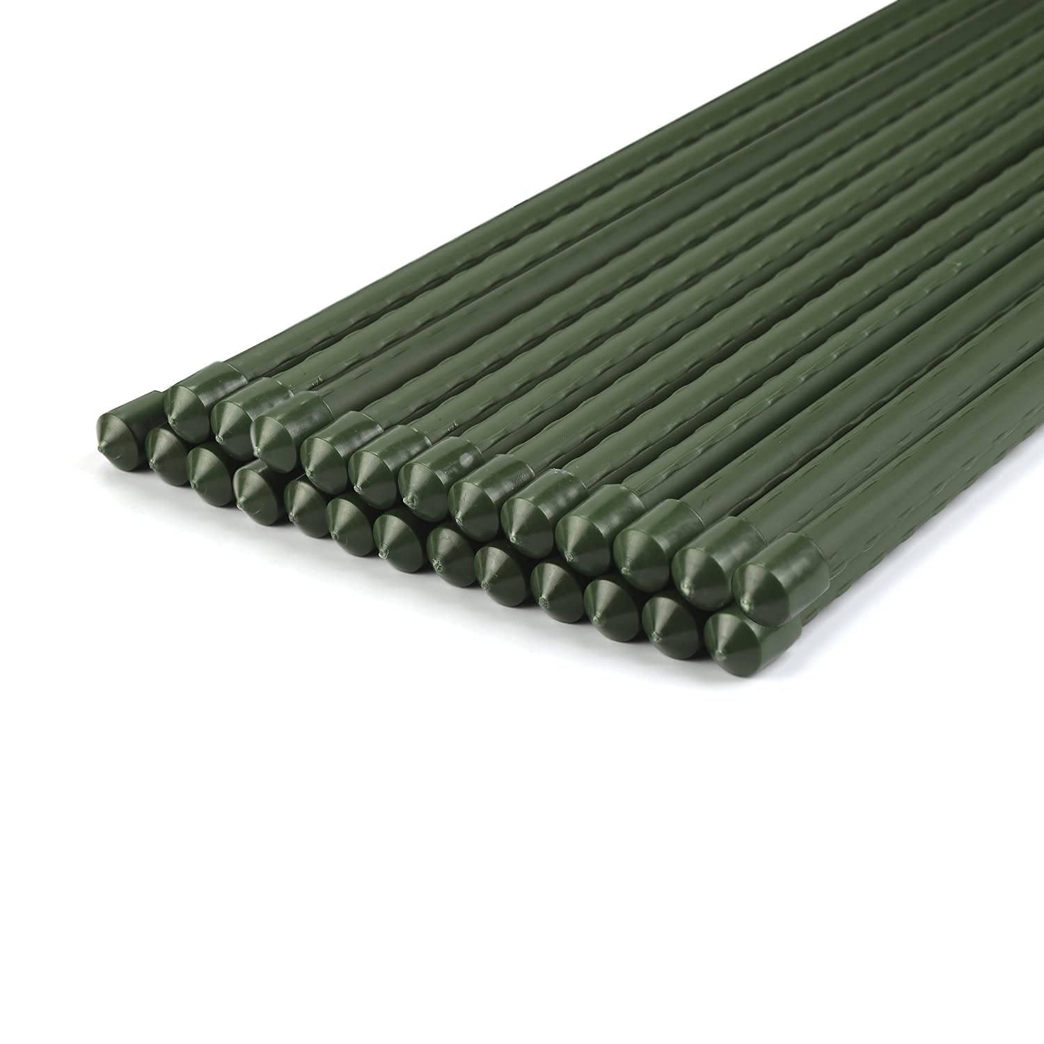 Sekey Garden Stakes 36 inches Plant Support Sticks, Plastic Coated Metal Sturdy Garden Canes for Veagetable and Tomatoes Pack of 25