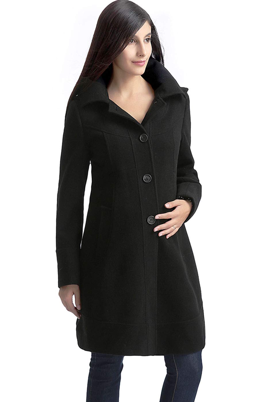 Outerwear Women Carina Hooded A-Line Wool Coat Pregnancy Winter Jacket