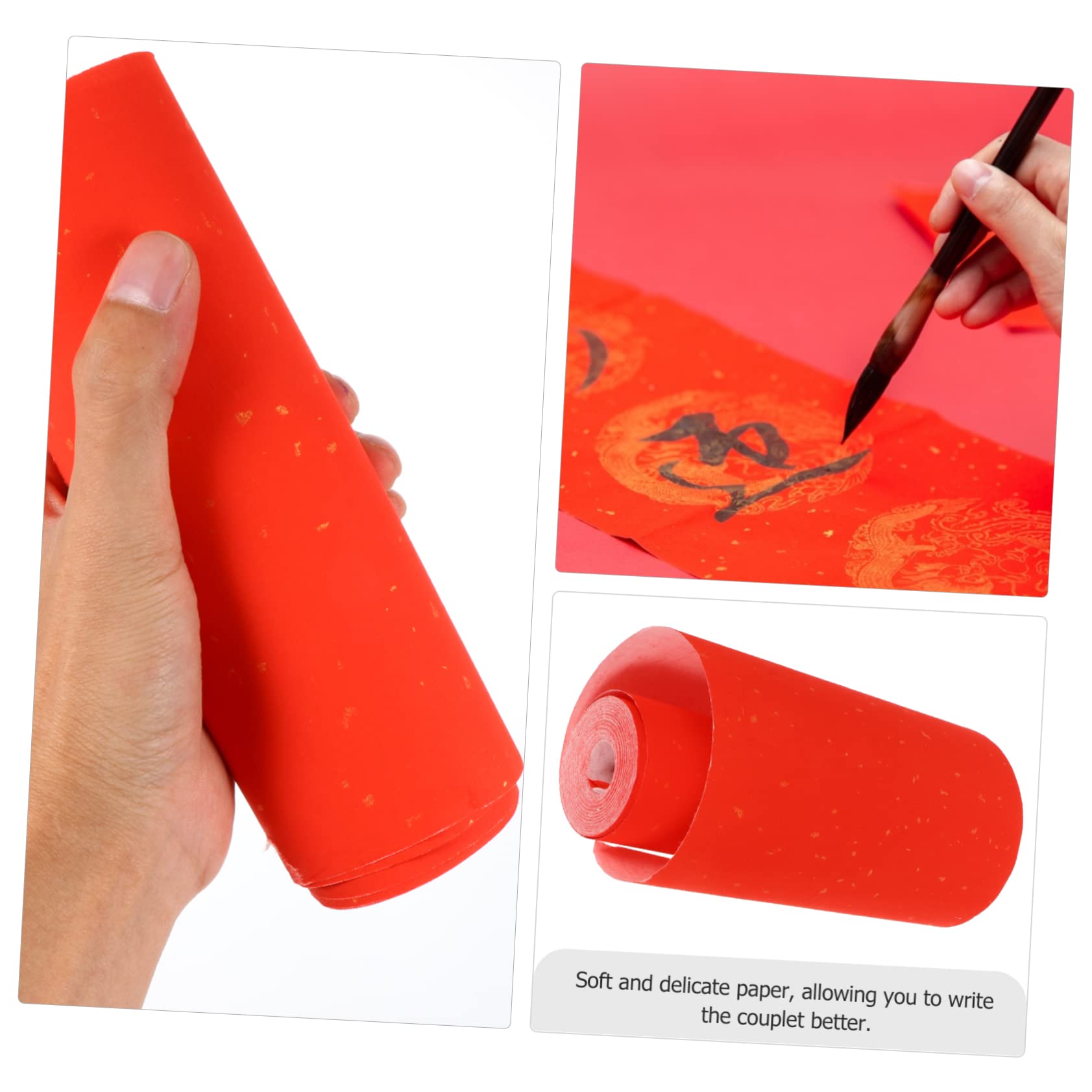 SEWOART 5rouleaux Papier Xuan Rouge Épais Pour Et Décoration De Printemps Pour Écriture De Couplets Et Chinois