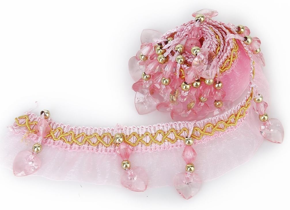 BHouir Curtain Lace Accessories Beaded Fringe Trim Upholstery Trim Gimp - Pink