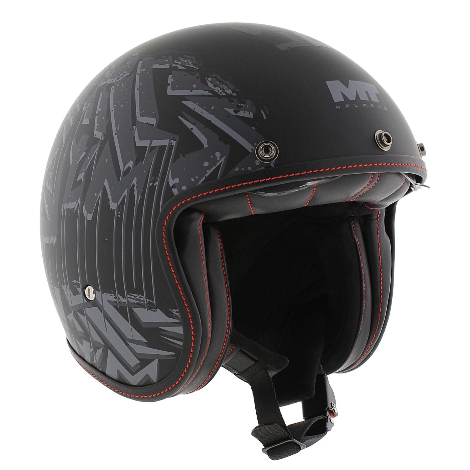 MT HELMETS Le Mans 2 SV – Casco Moto Jet Vintage con Detalles en Cuero, Visor Solar Retráctil Full Vision, Interior Lavable y Calota HIRP | Homologado ECE 22.06 & DOT