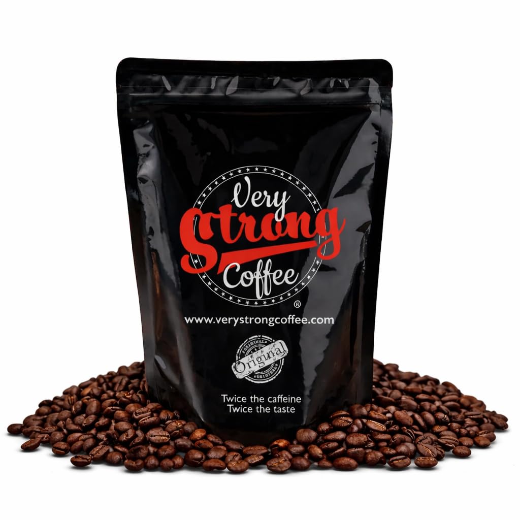 Very Strong Coffee 500g - Whole Beans - 100% ROBUSTA COFFEE - TWICE THE CAFFEINE - TWICE THE TASTE.