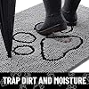Smiry Dog Door Mat for Muddy Paws, Absorbent Dirt Trapper Non Slip Quick Dry Washable Chenille Mat for Mud Dogs, Entry Rug for Indoor and Outdoor (30x20 Inches, Grey and Black) #1
