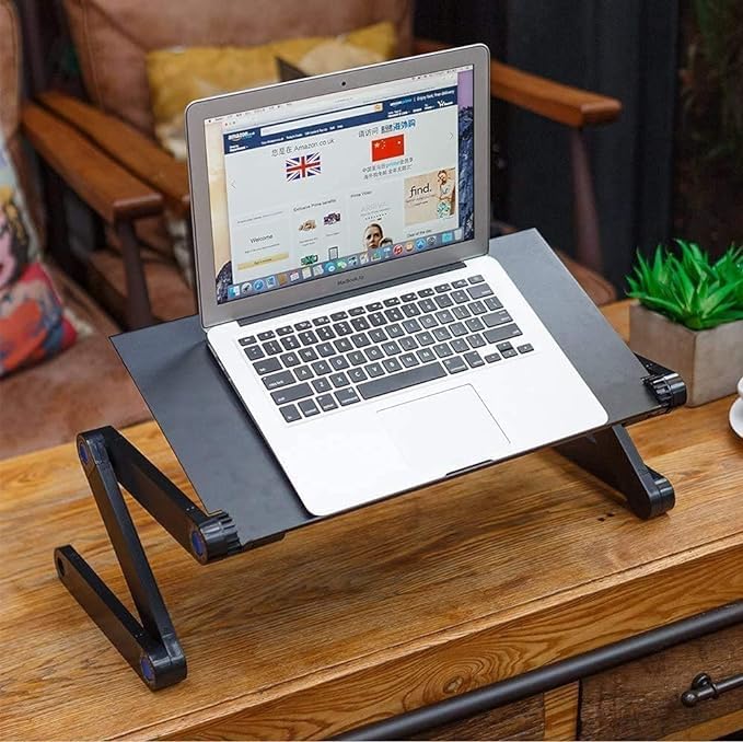 swimero,Laptop Stand with Side Mouse Pad and USB Cooling Fan, Aluminium Ergonomics Design Adjustable 360 Degree Multifunctional Lapdesk T8 Table... - Image 5