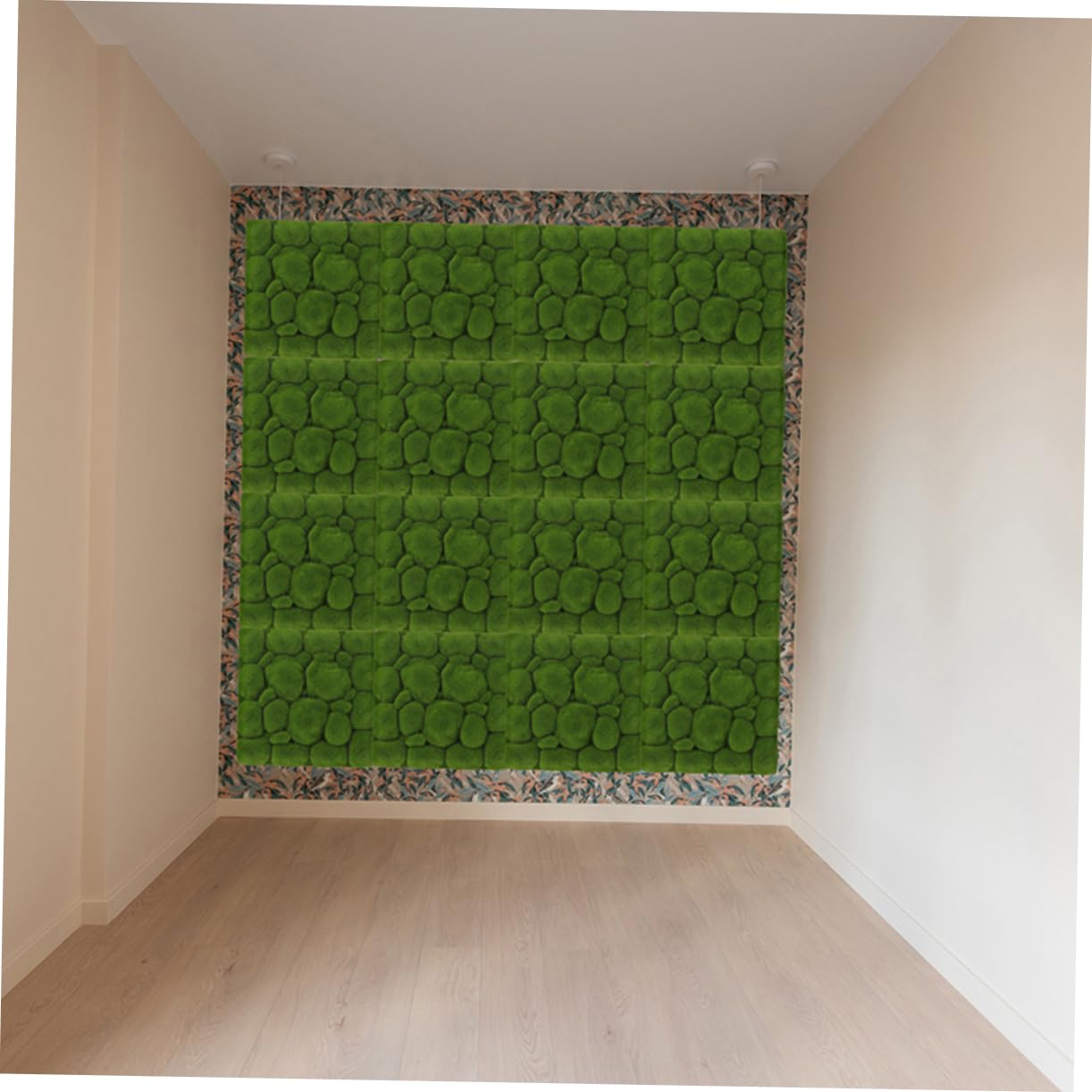 Zerodeko Pannello Decorativo Verde Effetto Realistico in Muschio Artificiale 3 Pezzi Facile da Installare Quadrato in Schiuma per Decorazioni Fai-da-te e Pareti