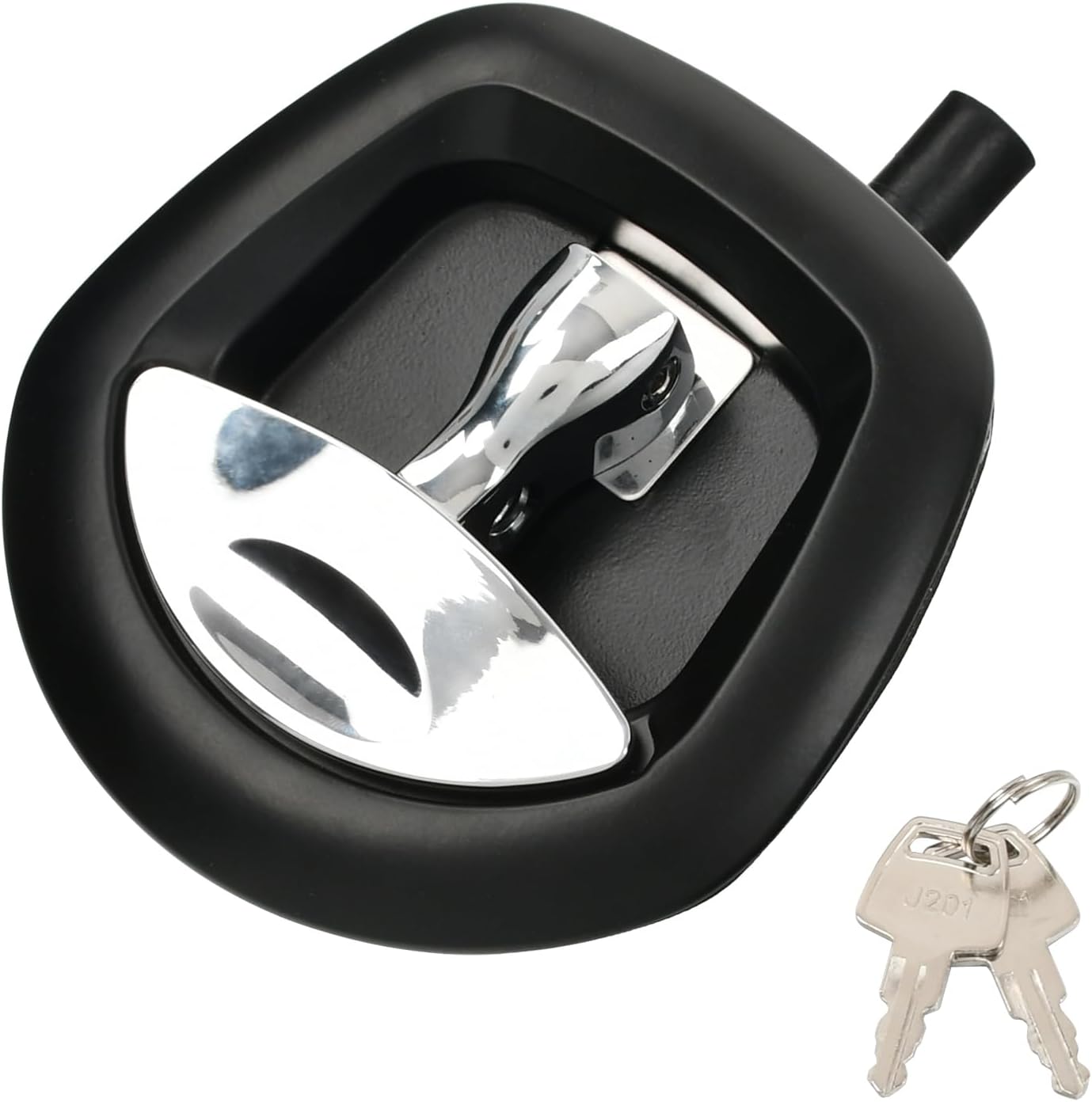 Single Point Compression Truck Tool Box Latch Replacement,Zinc Alloy Whale Tail Toolbox Locks Paddle Lock Replacement T Handle with Keys for Truck, RV, Motorhome,Trailer Box