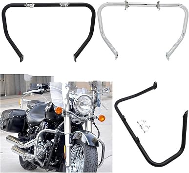 Motorcycle Engine Guard For Kawasaki For Vulcan 900 For Custom Classic For LT Motorcycle Parts Front Bumper Buffer Highway Crash Bars Engine Guards Frame Protector Protector Bumper(Silver)