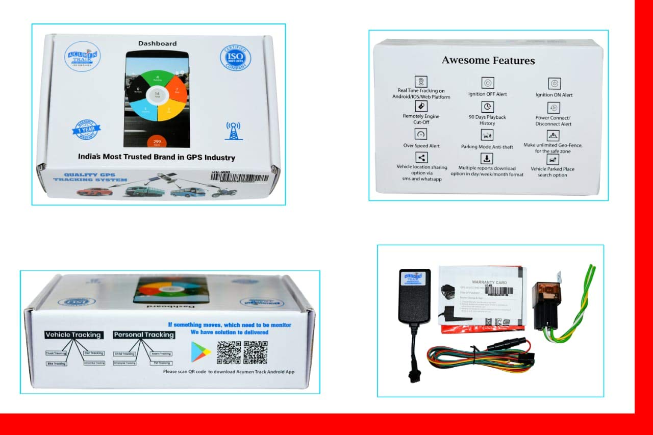 Acumen Tracker GPS UC 400 ( Inbuilt Battery, Engine CUT OFF) Smallest GPS TRACKER For Car, Truck