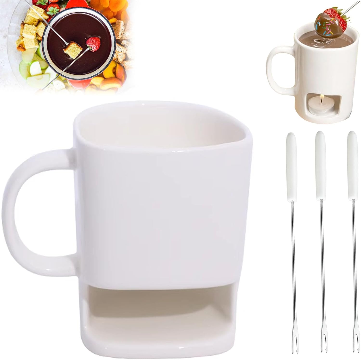 Inalsion Chocolate Fondue Mug, Chocolate Fondue Mugs Set of