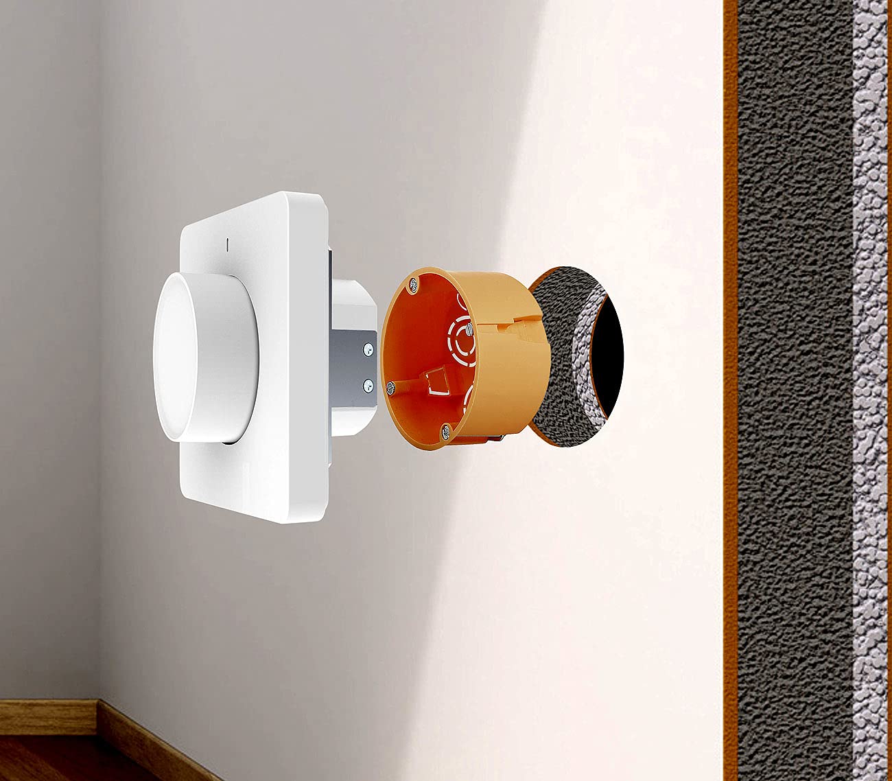 Luminea Home Control Dimmer: 2er-Set WLAN-Unterputz-Lichtschalter mit Dreh- & Drück-Funktion, App (WLAN Dimmer, LED Alexa, Decke)