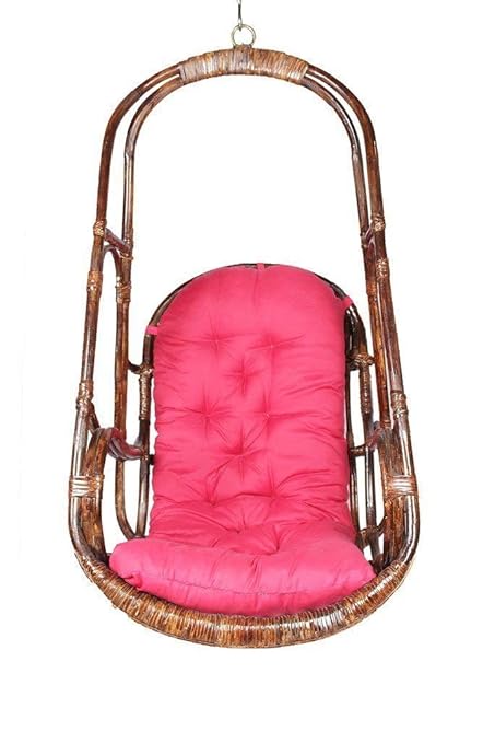 Jairi Cane Swing Chair Hanging Hammock with Hanging Accessories, Living Room Wicker Chair, Garden Swing Chair, PE Rattan - Balcony, Bedroom (Brown)