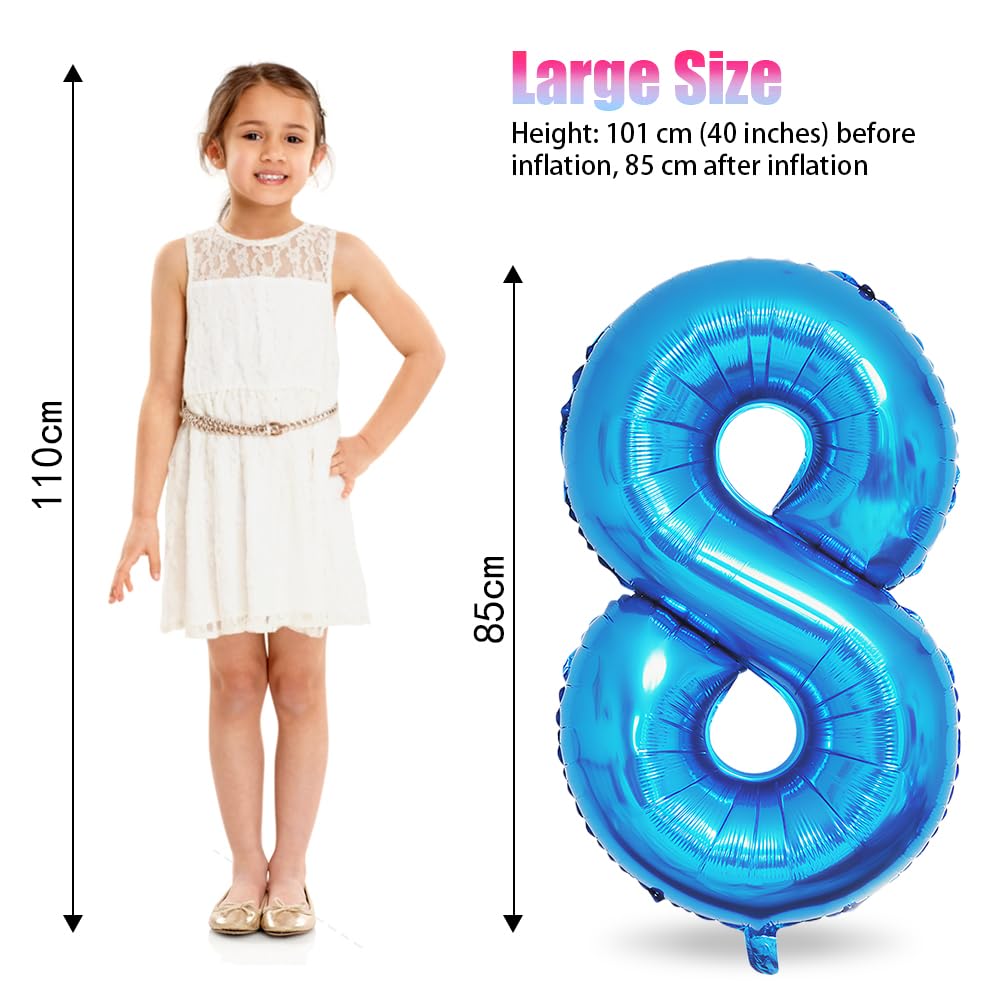 Foil Globo Número 5 Azul 40" (101cm), Inflable Helio o aire, Gigante Numeros 0-9, 10-19, 20-29, 30-100, Grande Globos Decoración para La Boda Aniversario y Cumpleaños Fiestas — view 377