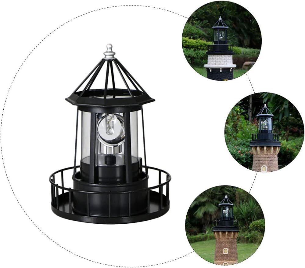 Lighthouse Decor Lighthouse Lamp Outdoor Landscape Lamp Revolving Garden Light Decor Replacement
