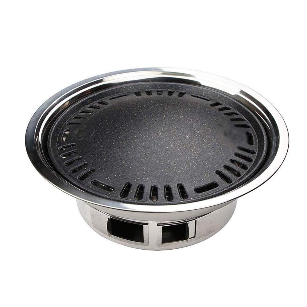 bbq stand, Outdoor Portable Picnic Round Smoke-Free Barbecue is Stable and Durable, 34.5 29. 12cm