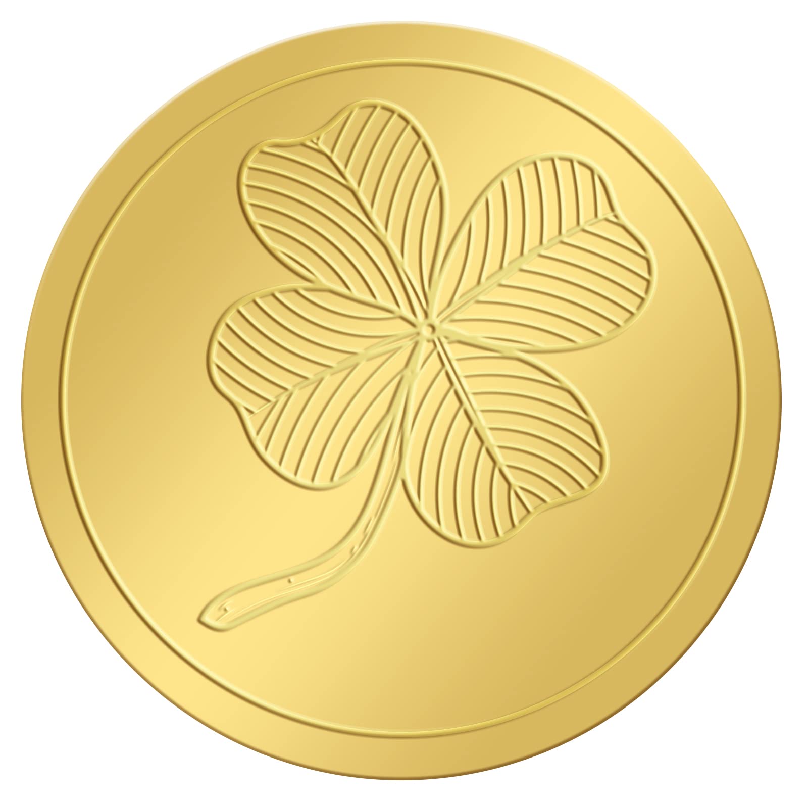 CRASPIRE 100PCS Adesivi in Lamina d'oro Trifoglio Buona Fortuna Certificato in Rilievo Adesivi Autoadesivi Adesivi Decorazione Medaglia Certificazione San Patrizio