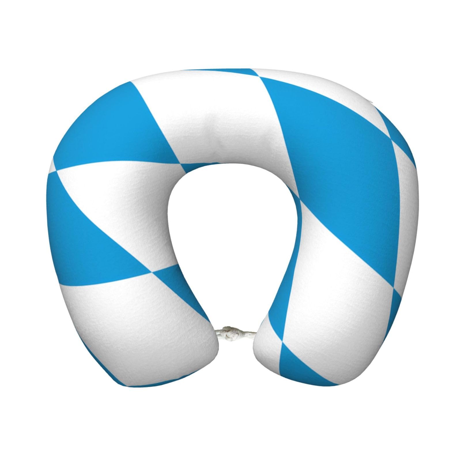 peiyeety Comfortable Bavarian Flag Print Memory Foam Travel Pillow - U-Shaped Neck Support for Trips, Office Naps, and More