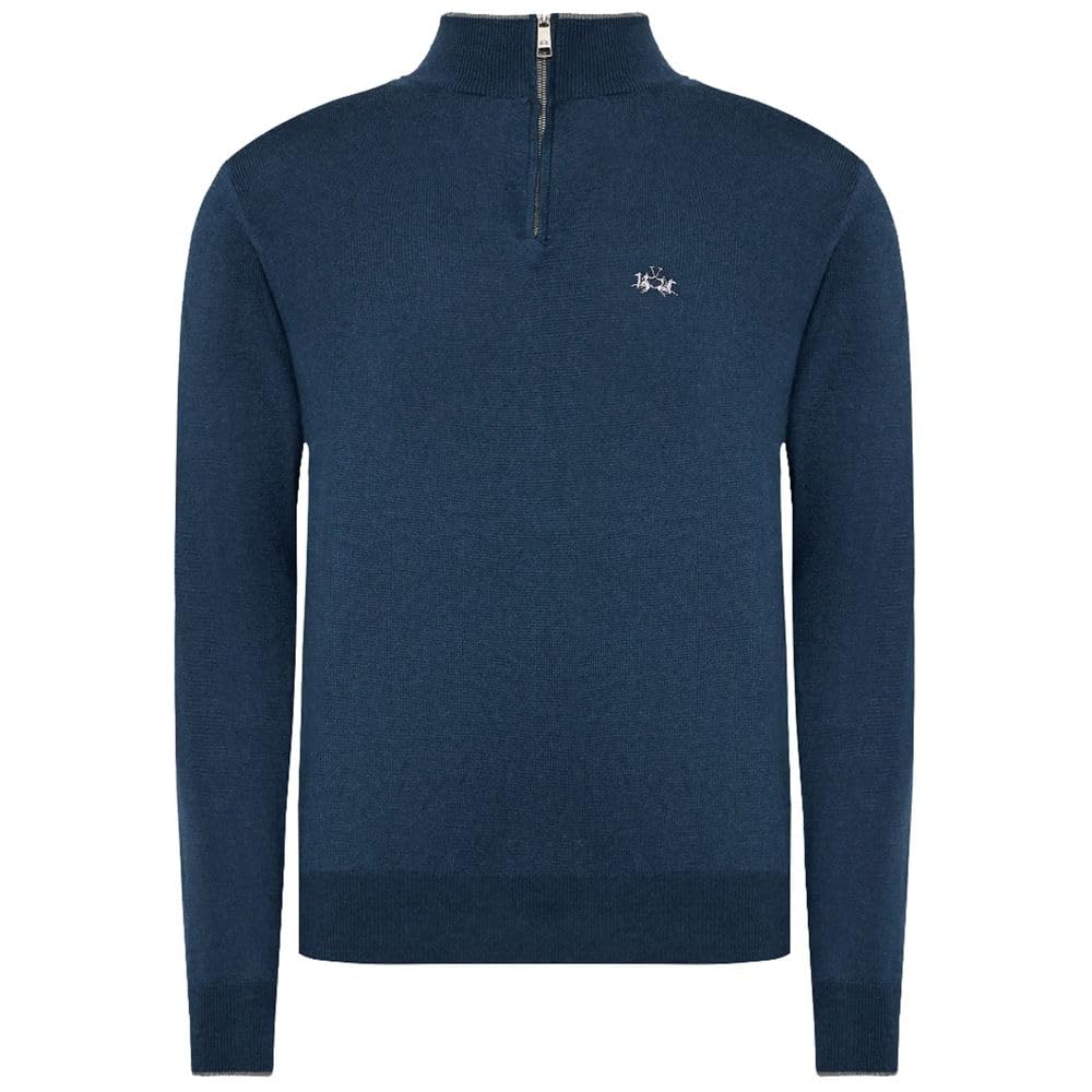 Pull acrylique bleu homme La Martina chaud léger et sans picotement - 5