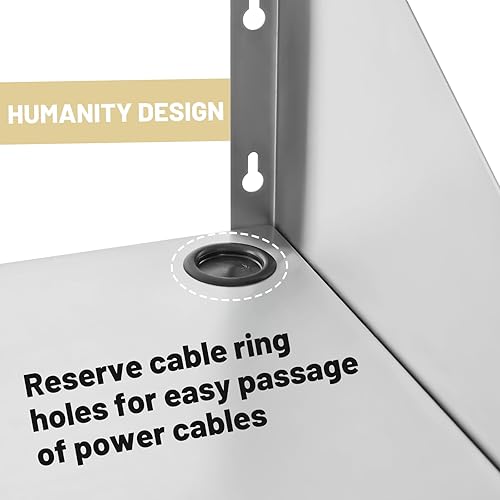 Miniatura 5 de Hally Estante de acero inoxidable para microondas, 18 x 24 pulgadas, 185 libras, NSF comercial de metal resistente para montaje en pared, estantería