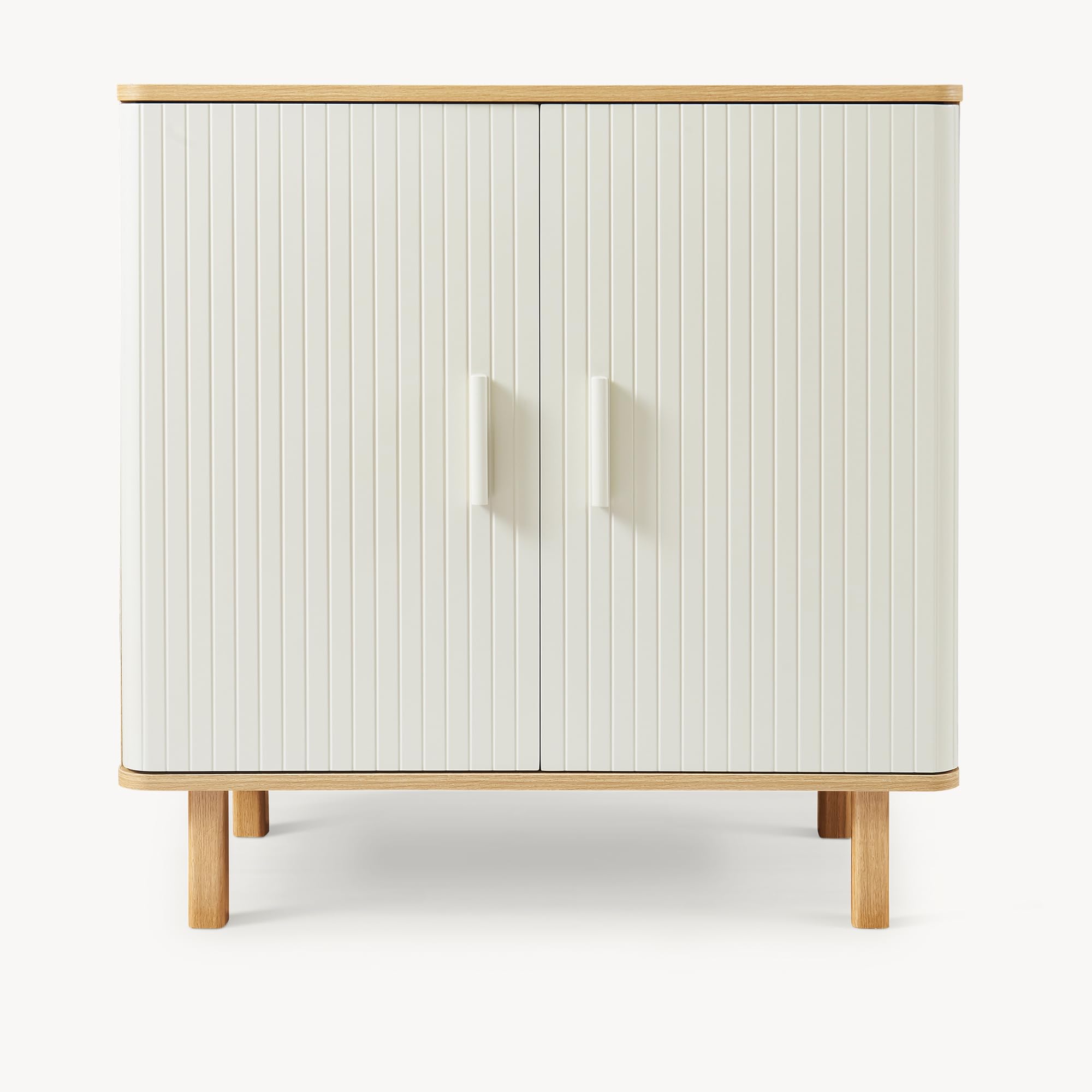 [en.casa] Credenza a 2 Ante per Sala da Pranzo Mobile Contenitore Comò con Ripiano Madia Armadio Buffet per Soggiorno Cucina 80 x 80 x 40 cm - Effetto Rovere/Avena Oatmeal