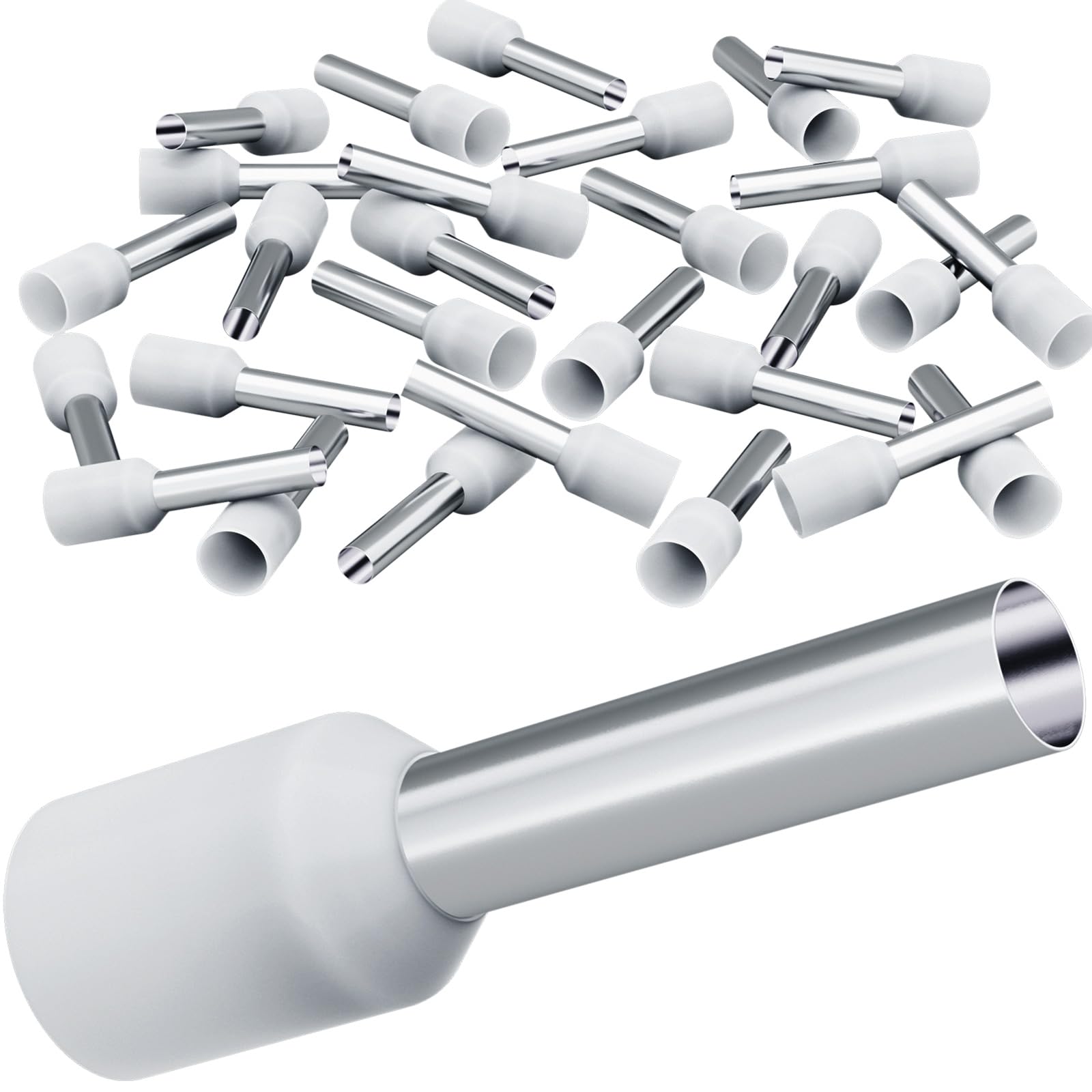 Hanibos adereindhulzen, 100 stuks, 6 mm², set geïsoleerde adereindhulzen, kabeleindhulzen voor draadverbinding Hanibos adereindhulzen, 100 stuks, 6 mm², set geïsoleerde adereindhulzen, kabeleindhulzen voor draadverbinding