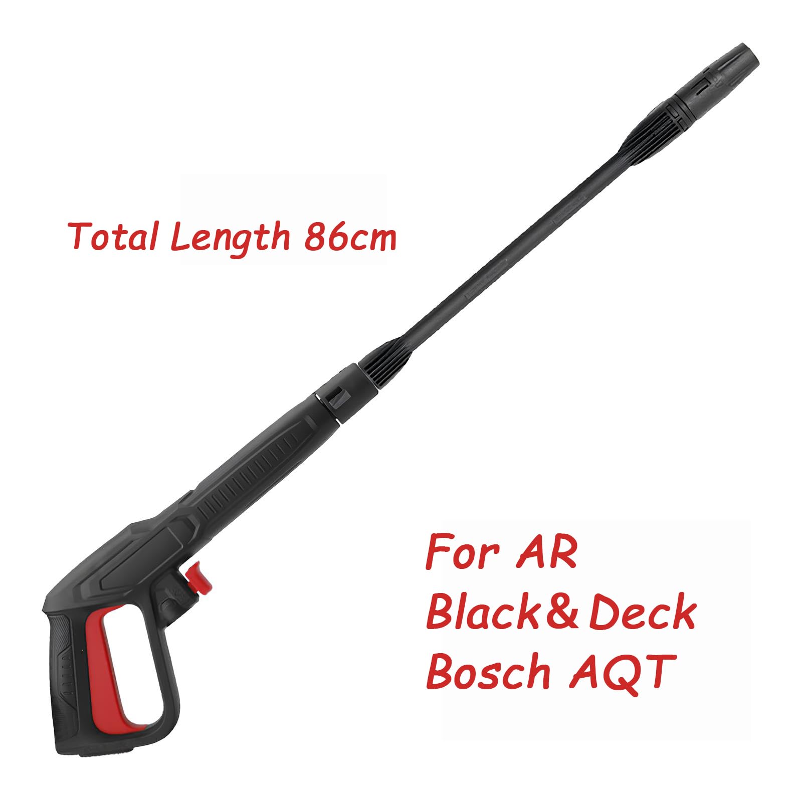 Pistolet Pulvérisateur de Rechange avec Lance à Jet, Compatible Uniquement avec les Nettoyeurs Haute Pression Bosch Aquatak/AQT et Black+Decker, Buse de Pulvérisation Réglable