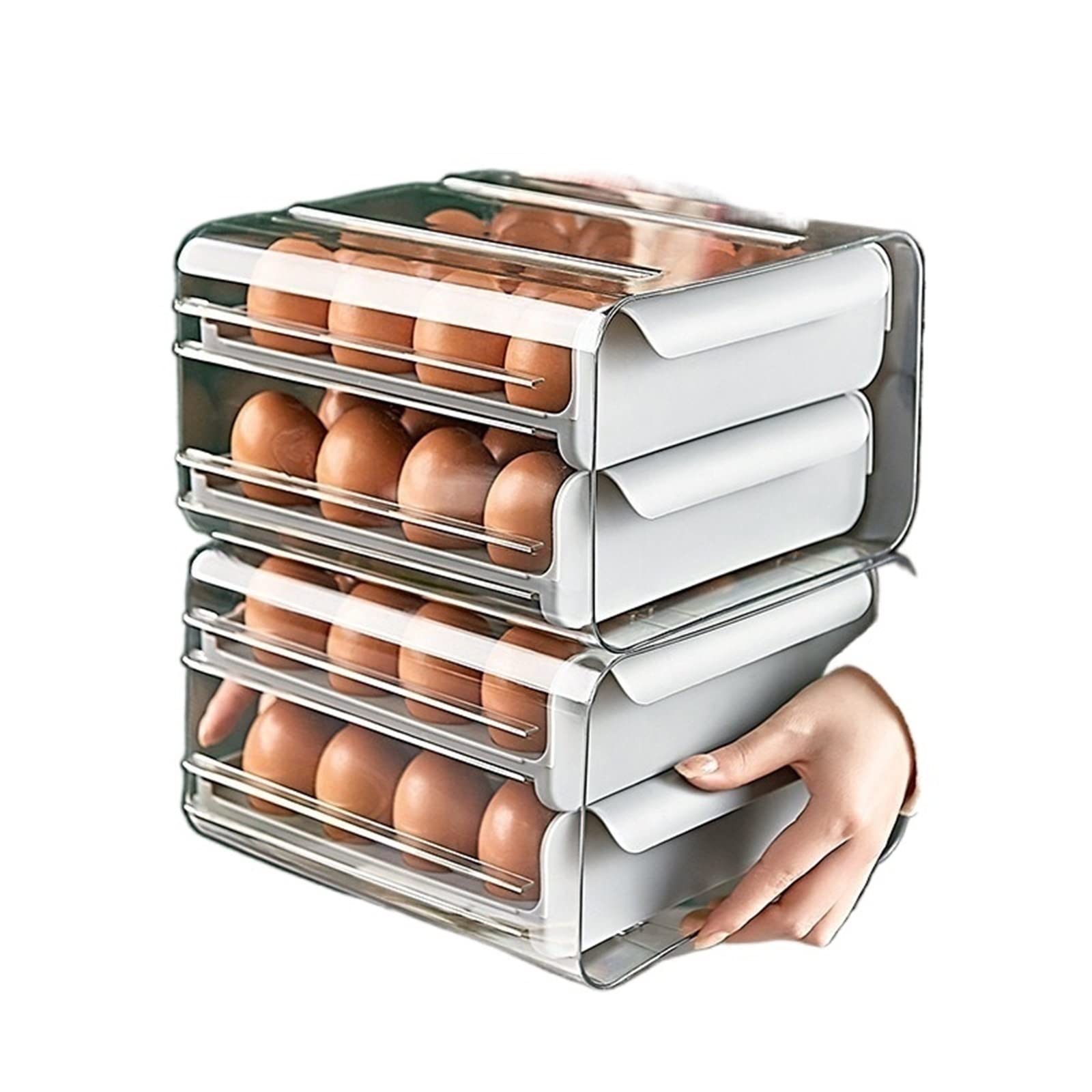 Cubo de Huevos para refrigerador 32 cajón de Huevos de celosía Soporte Organizador de Nevera Caja de Almacenamiento Transparente refrigerador de Cocina