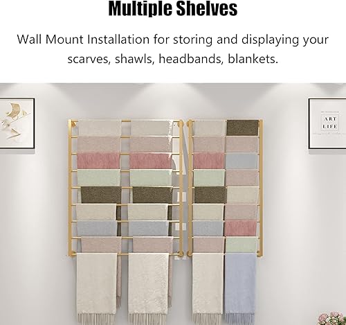 Miniatura 5 de Estante grande para bufandas soporte de pared comercial para armario de dormitorio soporte para colgar pantalones ropa chales envolturas toallas