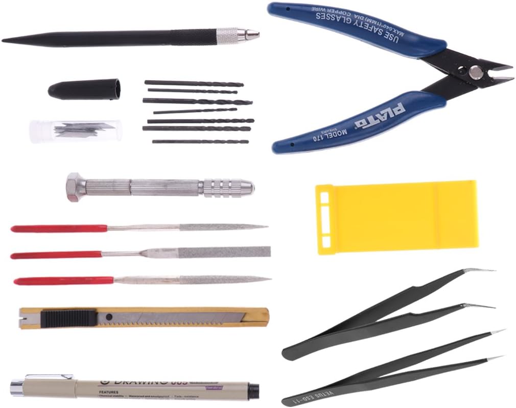 Modeler Craft Set for Gundam Model Kit, 1 Set Basic Tools Kit, Suitable for Beginners & Advanced Modelers, Black Color, Plastic & Alloy Material, Cut Pliers, Engraving Pen, &