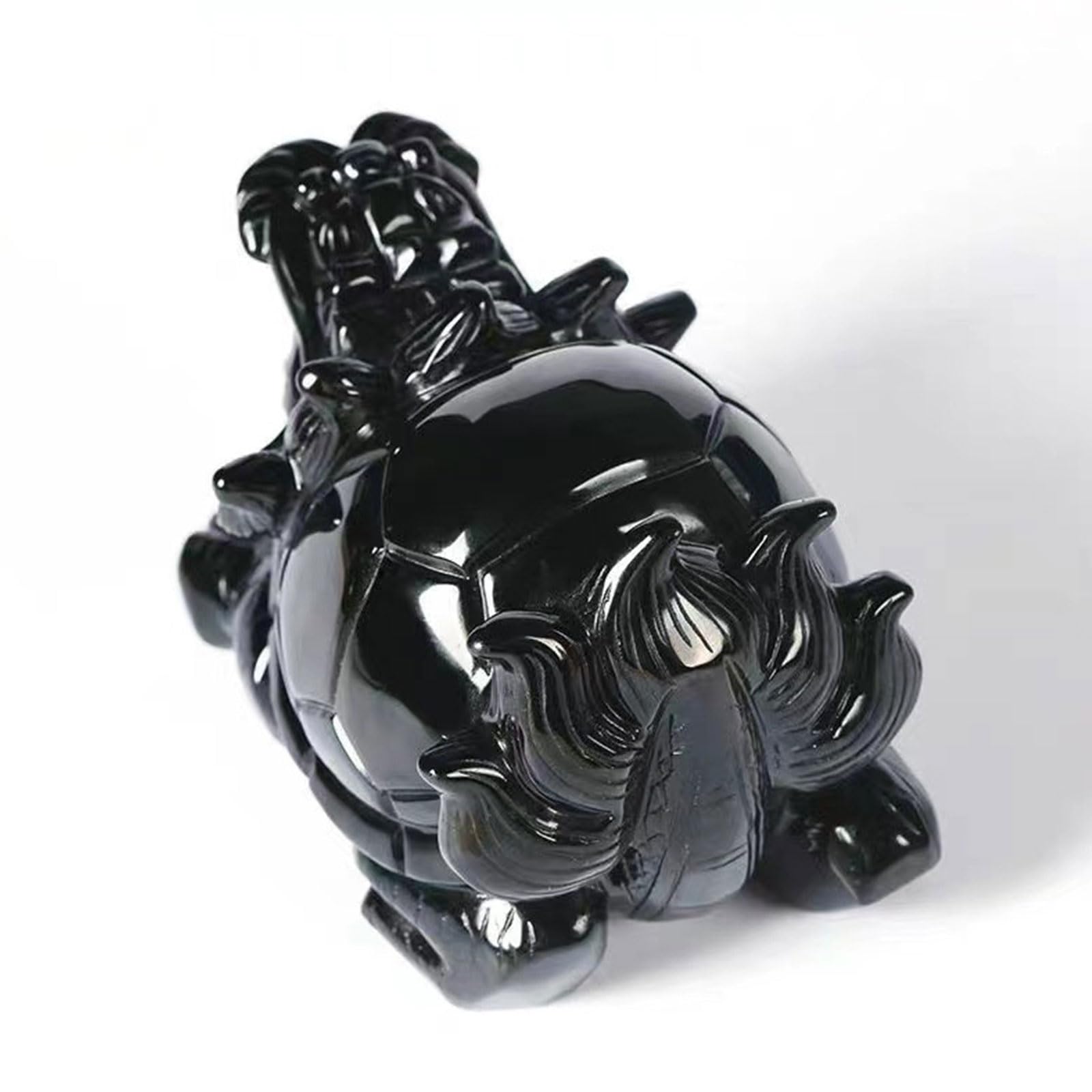Dragón Tortuga Obsidiana Estatua Riqueza Prosperidad Escultura -