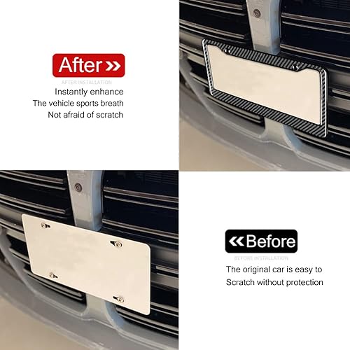 Miniatura 2 de 1 marco de matrícula para Tesla, juego de soporte de placa de fibra de carbono real, accesorios de automóvil adecuados para todos los modelos (negro