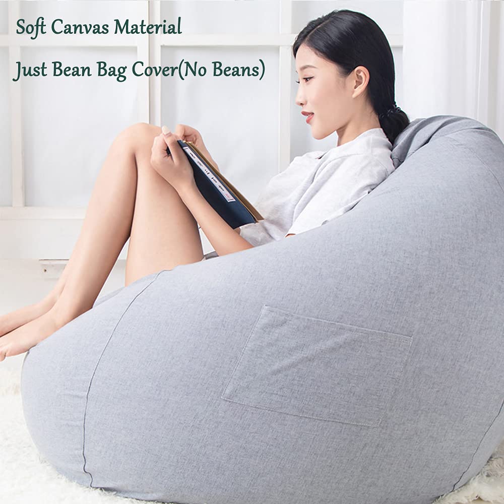 Pouf Gigante 100x120 Cm Senza Imbottitura - Copertura Lavabile, Per Interni Ed Esterni, Grigio Scuro