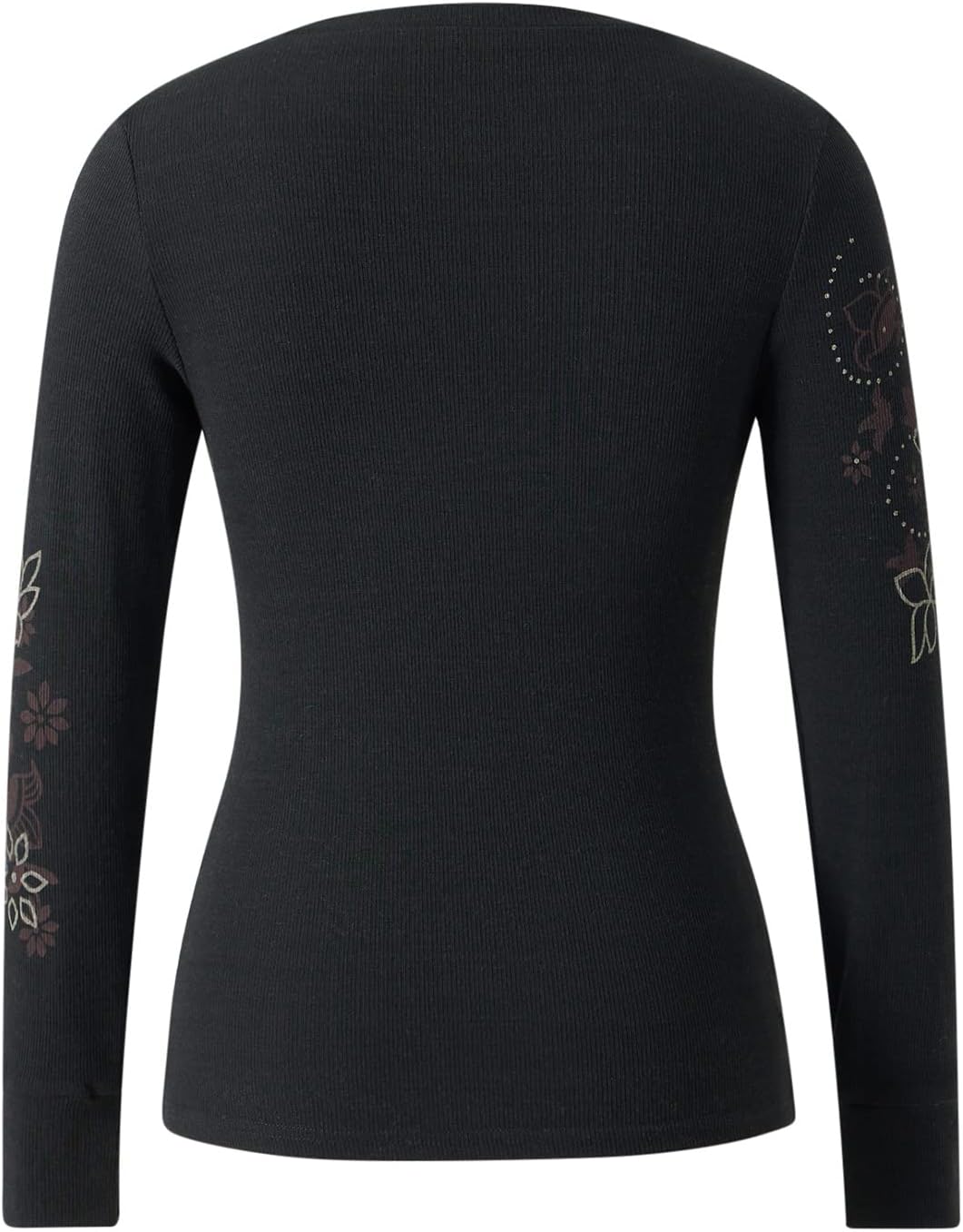 Women Y2k Long Sleeve Fairy Grunge Tops Ribbed Knit Tee Shirts Teen Girls Vintage Coquette Aesthetic Shirt - Image 6