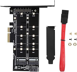 PCI Adapter Card, PCI E 4X to M.2 NVMe SSD NGFF Adapter Card with WIN7/WIN8/WIN8.1/WIN10, PCI E Extender Riser Card B Key M Key Expansion Dual Interface