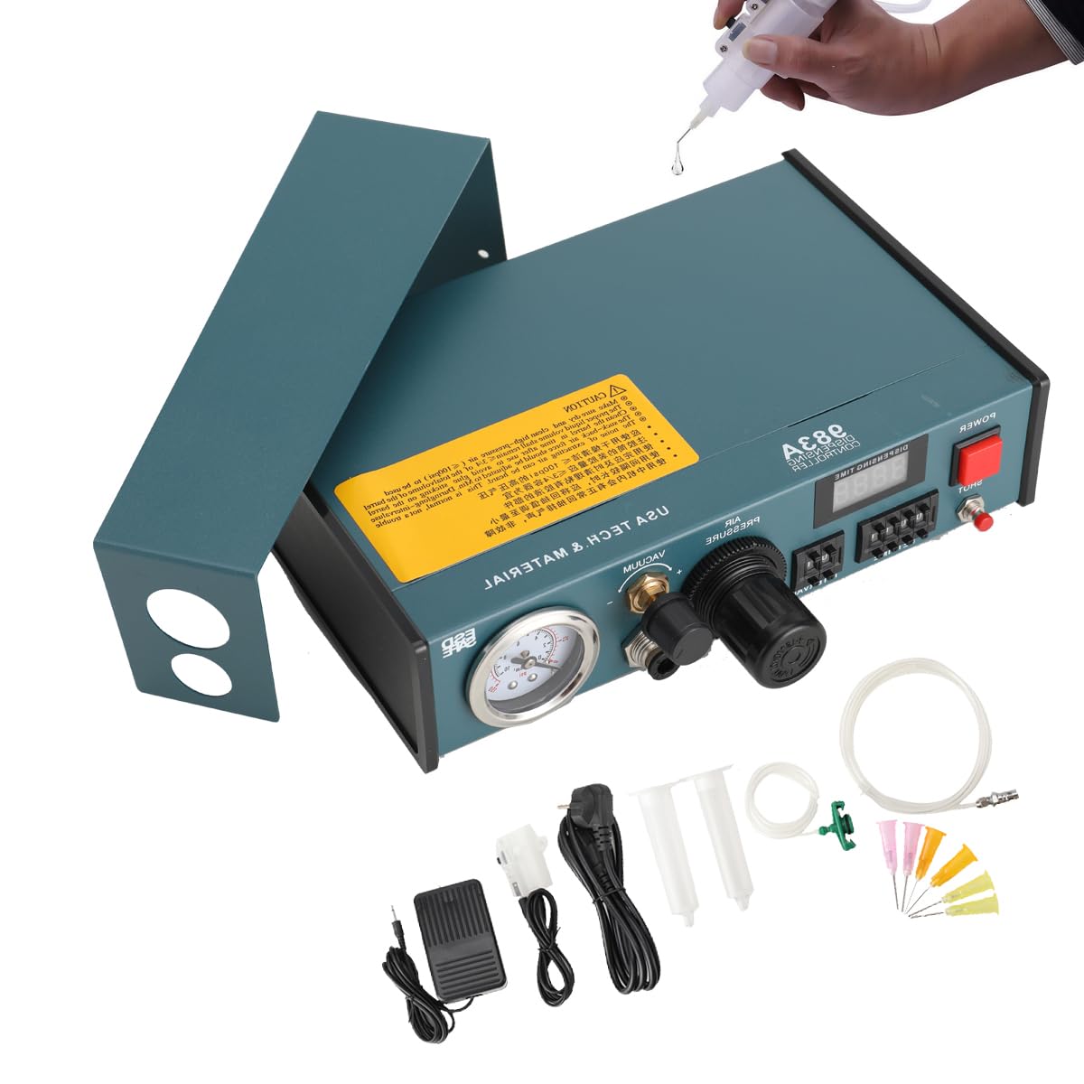 Auto Klebstoffspender Auto Glue Dispenser Machine 220V Digital Display, Solder Paste Liquid Dropper Controller 983A Automatischer Dispenser Lotpaste