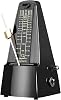 Traditional Wind Up Mechanical Metronome, Loud Sound - For Piano, Guitar, Drums, Bass, Track Tempo & Beat, Instrument General-Purpose, Black