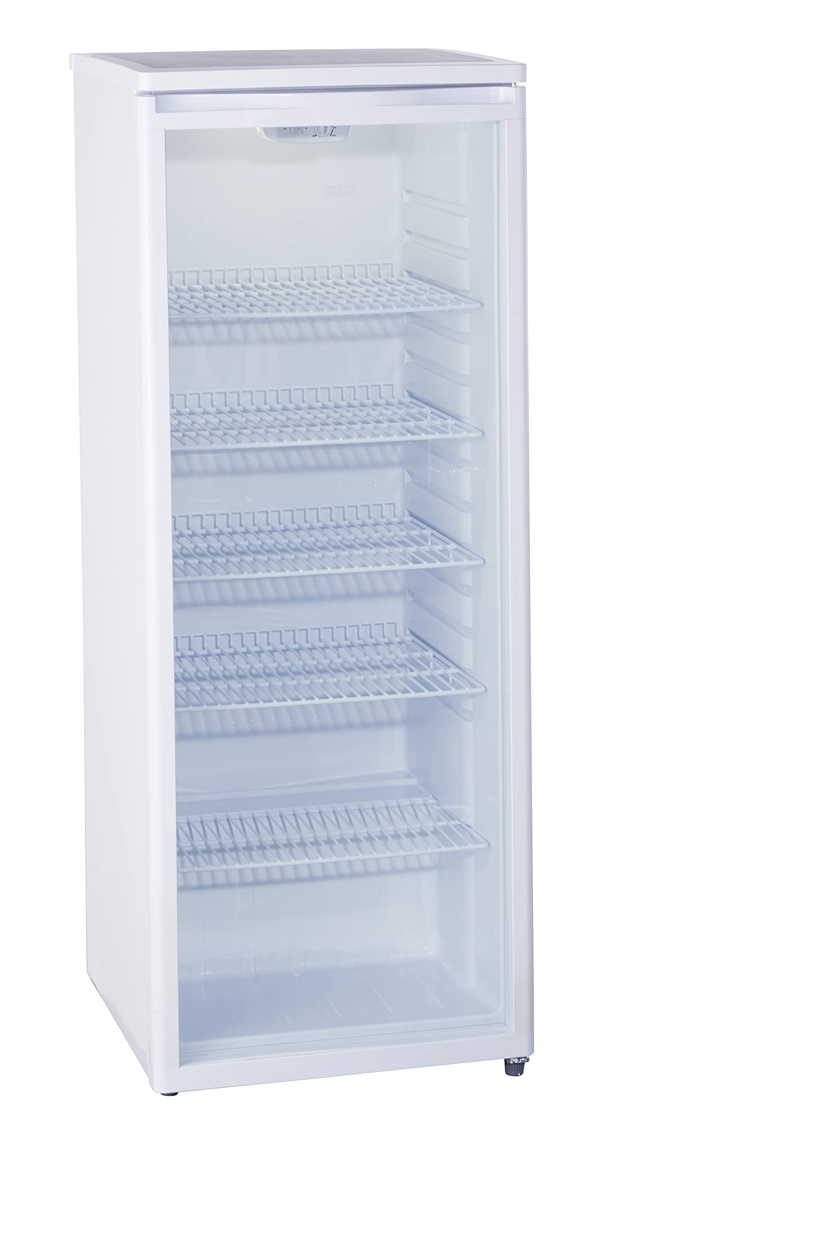 PKM GKS255 Flaschenkühlschrank Getränkekühlschrank Glasfront Freistehend Weiß 143 x 55 cm