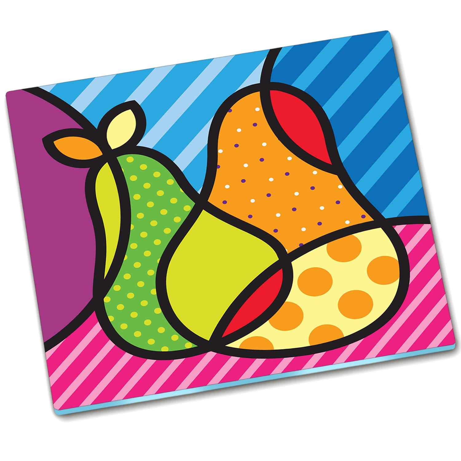 Decormat a taglio tagliente Decormat cucina in vetro temperato protezione da cucina - pop -art pera 60x52 cm