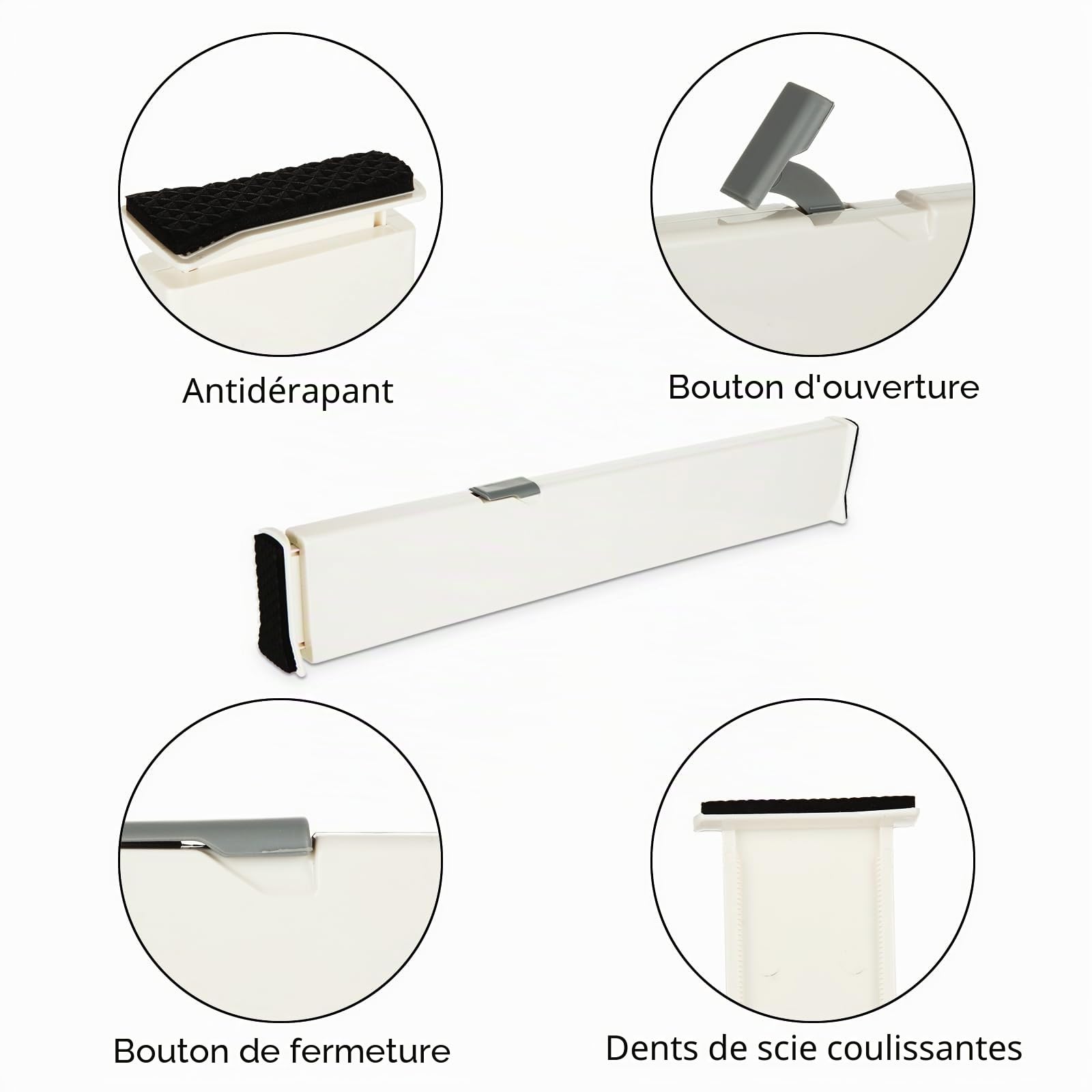 DAJAVE 6Pcs Ensemble de SéParateurs De Tiroirs RéGlables 6 cm de Hauteur, 33,2 à 55 cm Organisateurs De Tiroirs Ajustables, Séparateurs de tiroirs de cuisine pour cuisine, commode, chambre à coucher