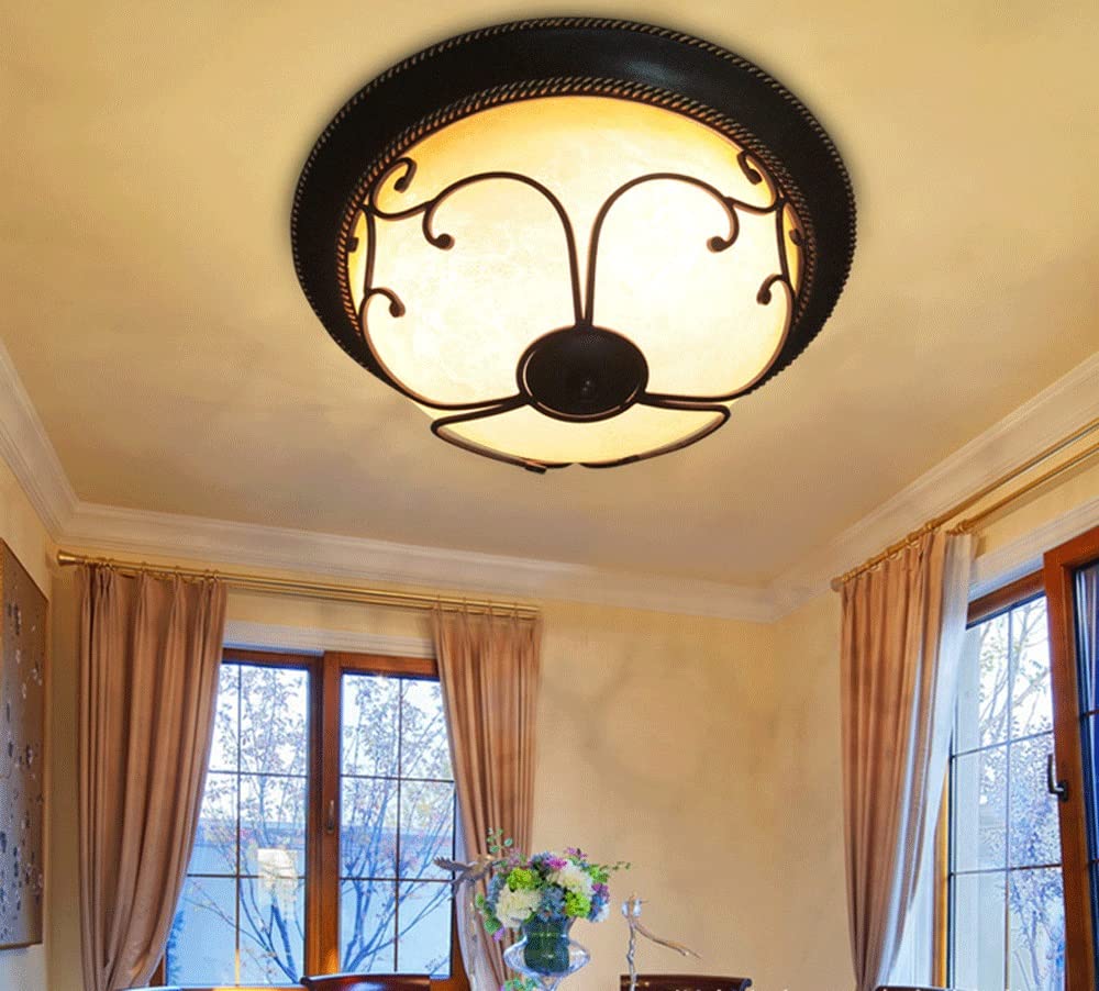 Amerykańska rustykalna lampa sufitowa okrągła do montażu podtynkowego w pobliżu lampy sufitowej Nowoczesne oświetlenie sufitowe do salonu w sypialni(3-Lights)