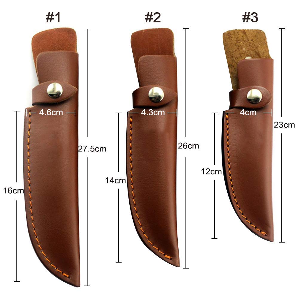 Cuero Marrón Hoja Fija Cuchillo Vaina Cinturón Loop Caso Titular Bolsa Bolsa - Caza Cuchillos Cuero Vaina Universal Cuchillo Edge Guard