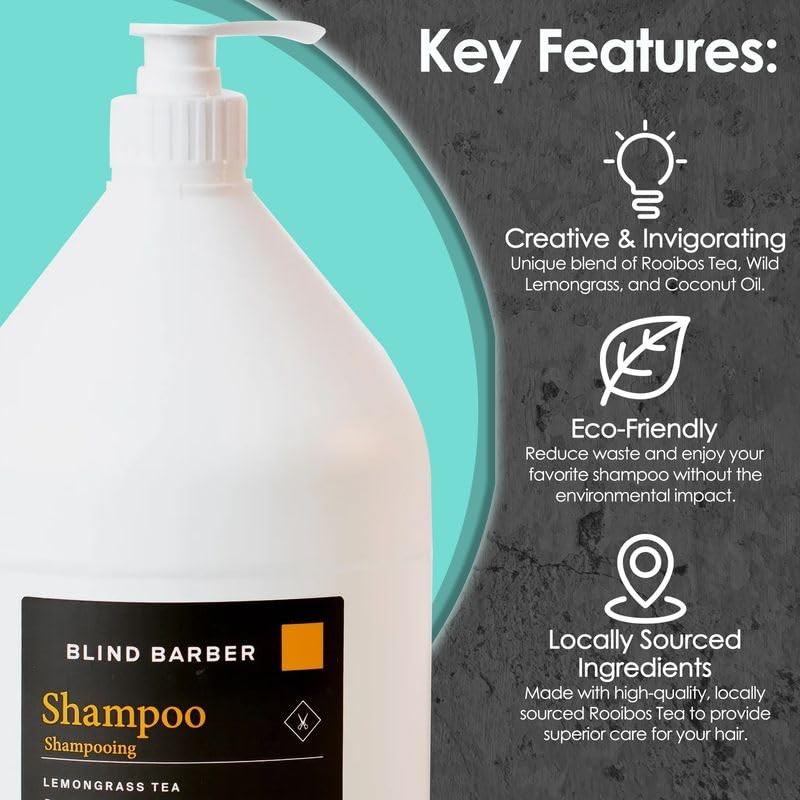 World Amenities Blind Barber Hair Shampoo - Rooibos Tea Fragrance Moisturizing Shampoo with Invigorates Senses