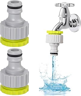 2 PCS Wasserhahn Anschluss,Schlauchanschluss für 1/2 Zoll 3/4 Zoll,2-in-1 Hahnverbinder,Wasserhahn Anschluss Adapter, Geeignet für Garten-, Küchen-, Autowasch- Und Bewässerungsschlauchanschlüsse