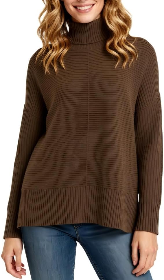 QYQ Women Turtleneck Cashmere Sweaters Oversized Long Sleeve Pullover Swearter Winter Clothing