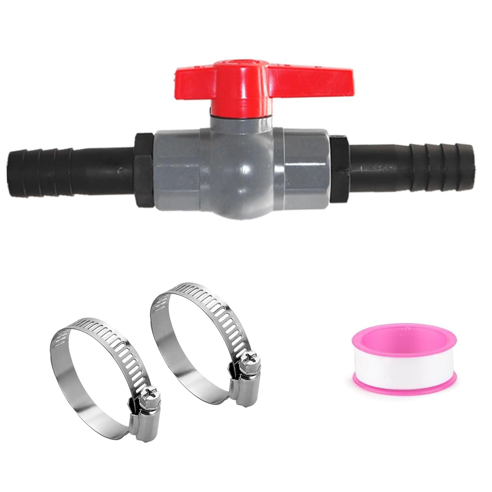 PVC Valves Hose Connector 40mm Thread 32mm Barbed for Pool Pond Water Flowing Control PVC Threaded Valves for Pond