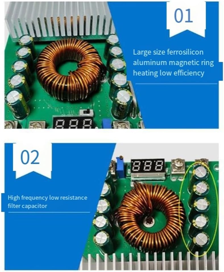 1500W 50A Adjustable Buck Converter Power Supply DC-DC 25-90V to 12V 48V 60V High Power Voltage Regulator