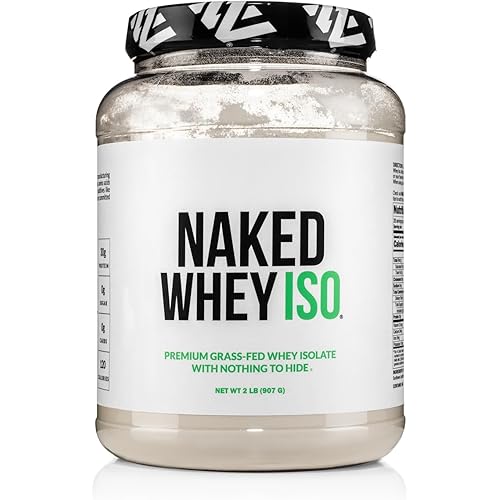 NAKED Whey Isolate Protein - Only 2 Ingredients, 30g Grass-Fed Protein, Unflavored, Undenatured, No GMO, No Soy, Gluten-Free, No Preservatives - 28 Servings
